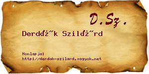 Derdák Szilárd névjegykártya